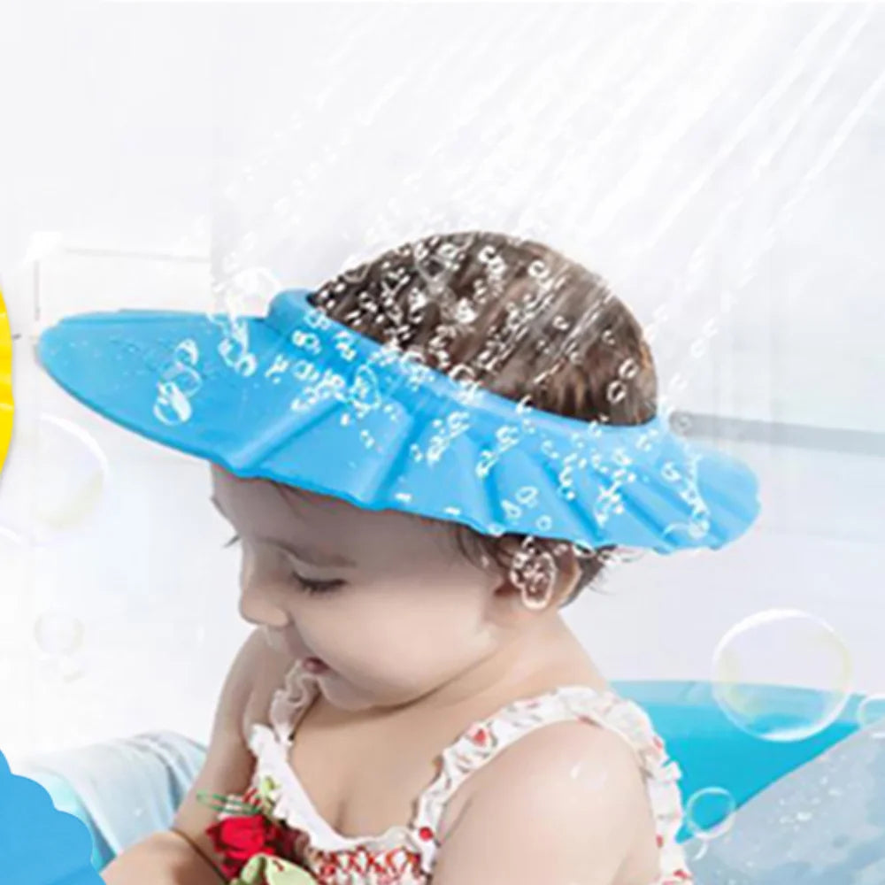 Adjustable Safe Shampoo Shower Bathing Bath Protect Soft Cap Hat for Baby Wash Hair Shield Children Bathing Shower Cap Hat Kids