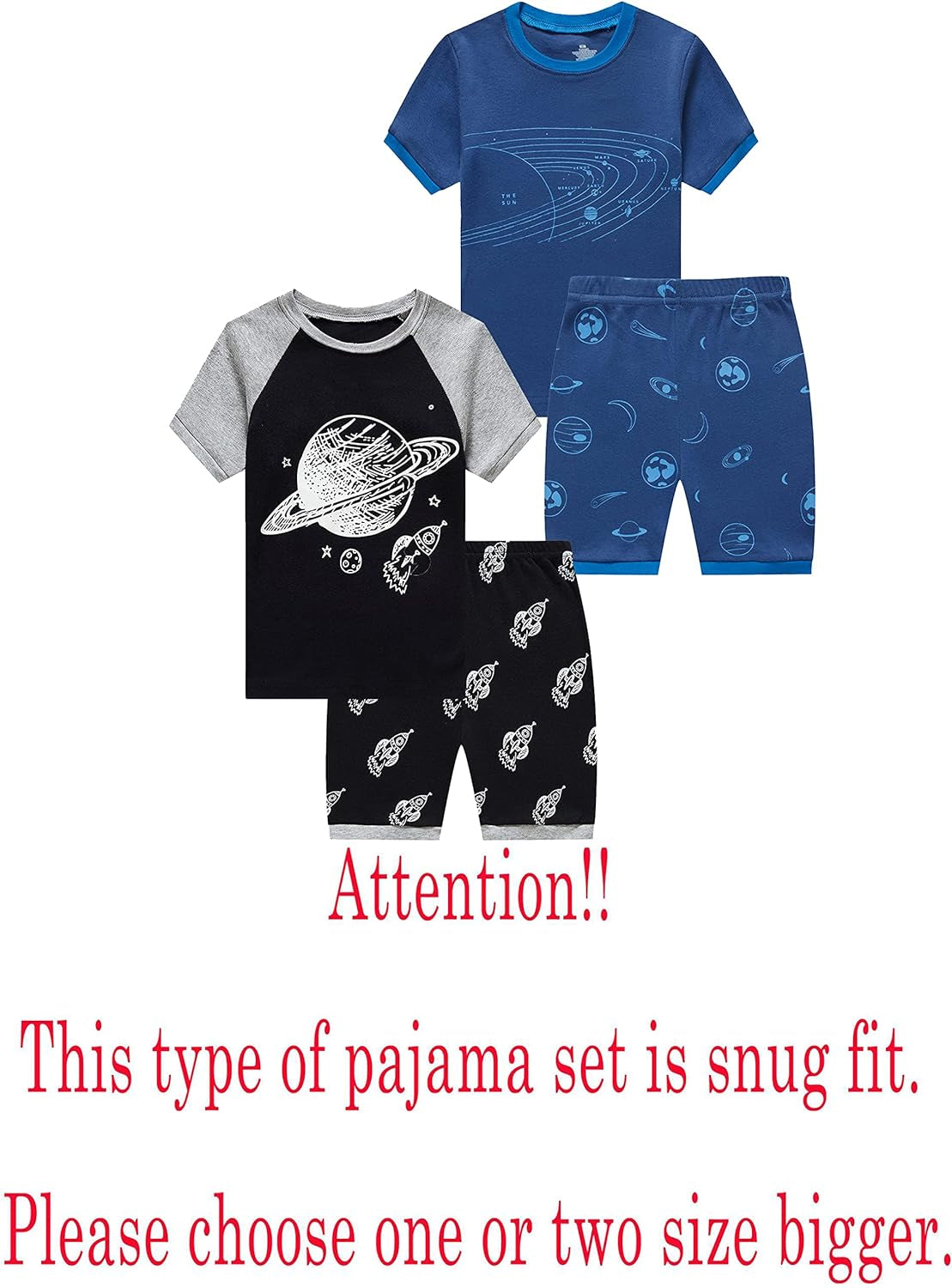 Boys Short Sleeve Pajamas Kids Summer Pjs Children Pajamas