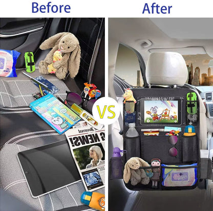 Kids Car Back Seat,Car Seat Storage Bag,Car Organiser,Car Seat Protectors Anti-Kick,Waterproof Kids Toy Storage Pockets