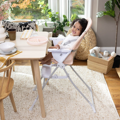 Sun Valley Compact Folding Baby High Chair - for Ages 6 Months and Up, Unisex - Pink