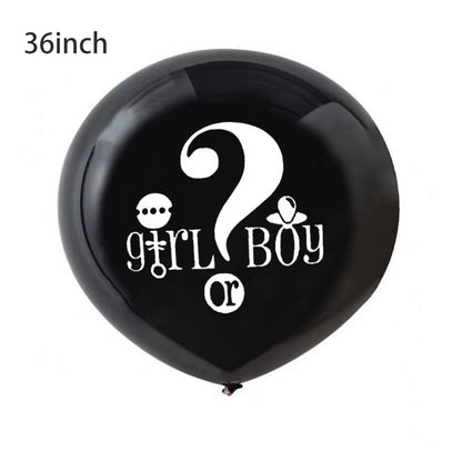 1 Set Giant Boy or Girl Gender Reveal Black Latex Balloon Baby Shower Confetti Ballons Birthday Gender Reveal Party Decoration