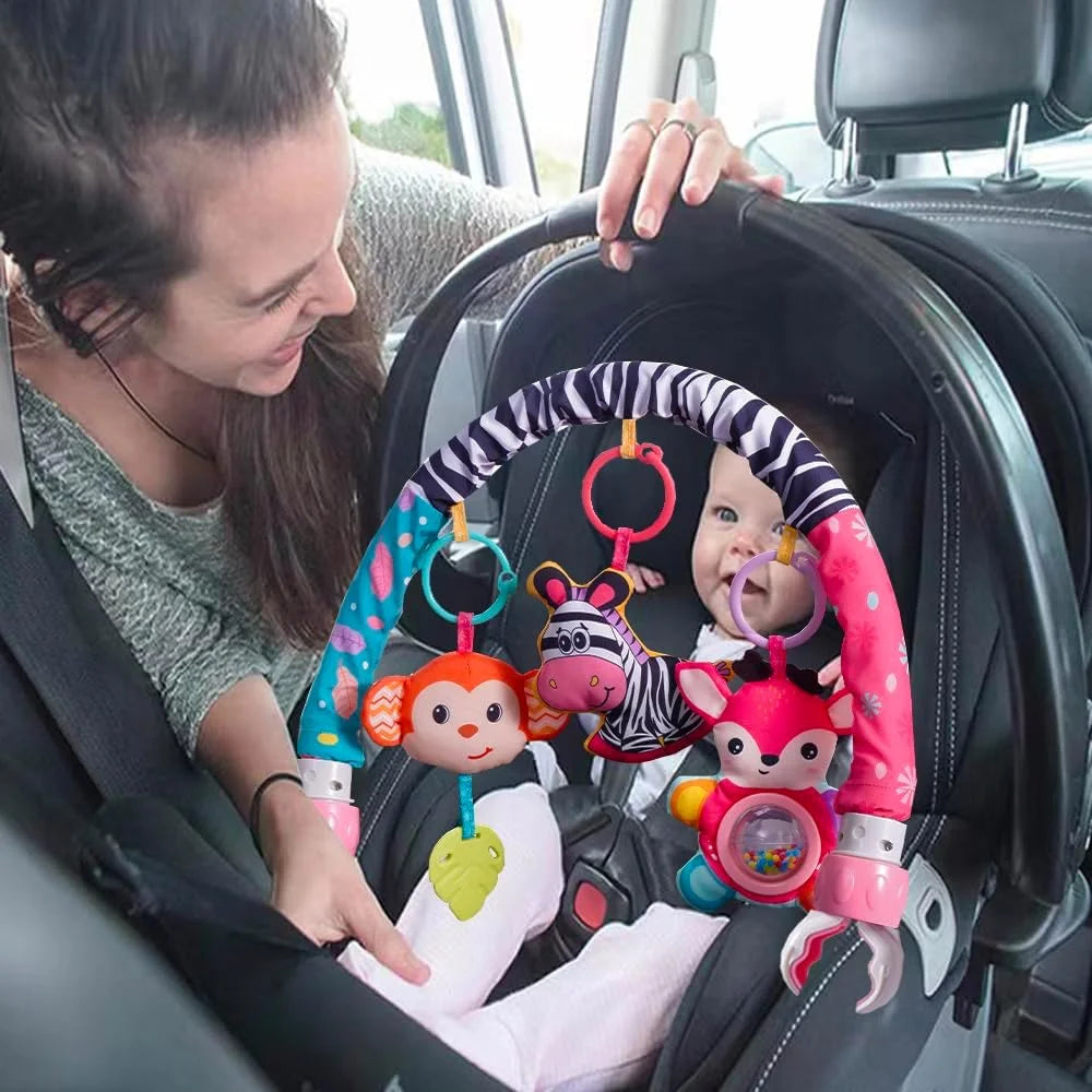 Crib Mobile for Girls, Baby Arch Mobile for Bassinet with Universal Clamps, Versatile Toy Bar for Baby Bouncer Stroller Arch Toy 0-3 Months, Baby Grils Mobile Toys 0-6 Months Car Seat Stroller Toys
