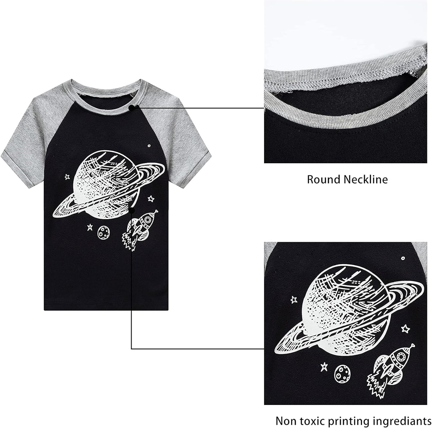 Boys Short Sleeve Pajamas Kids Summer Pjs Children Pajamas
