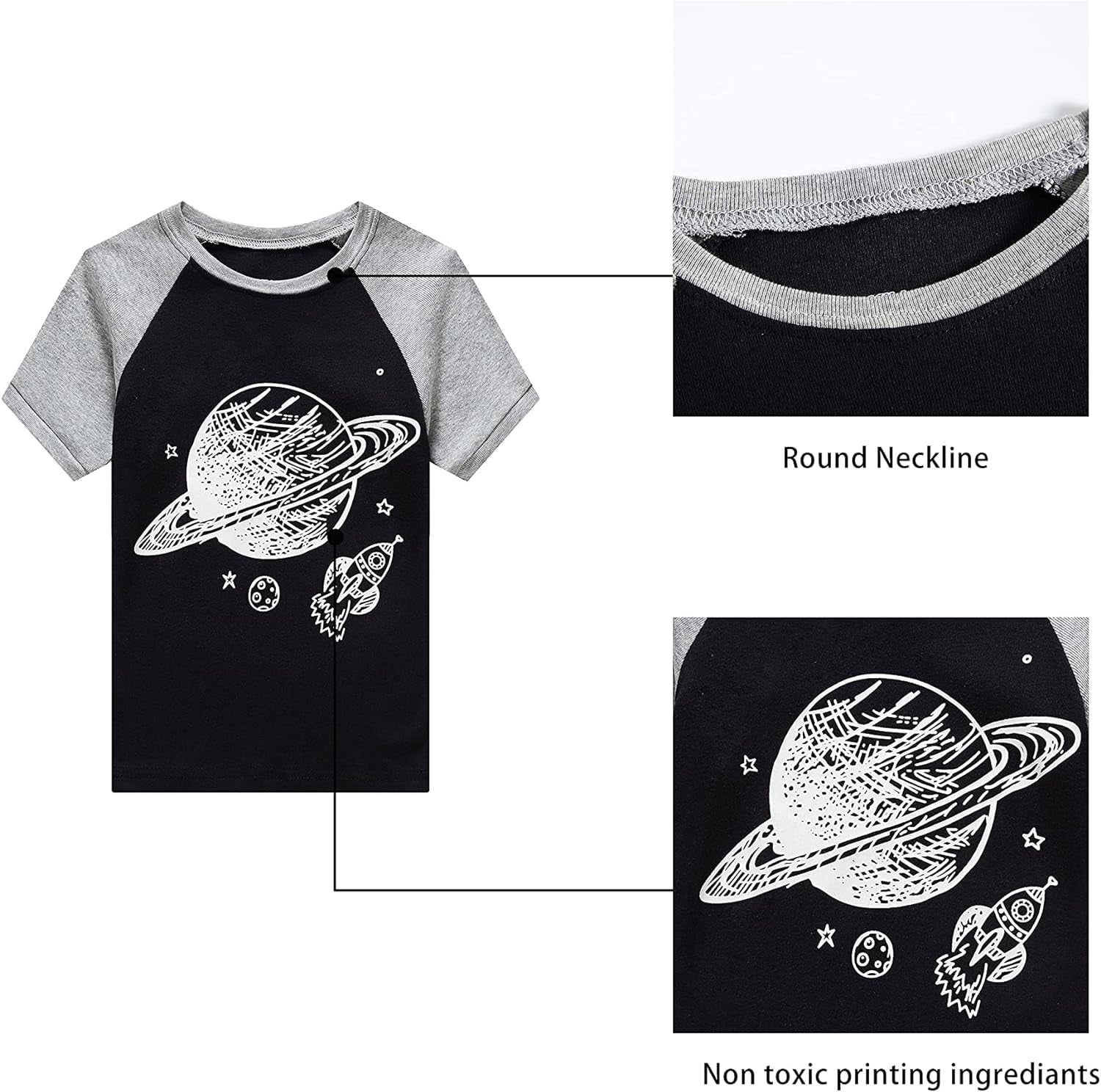 Boys Short Sleeve Pajamas Kids Summer Pjs Children Pajamas