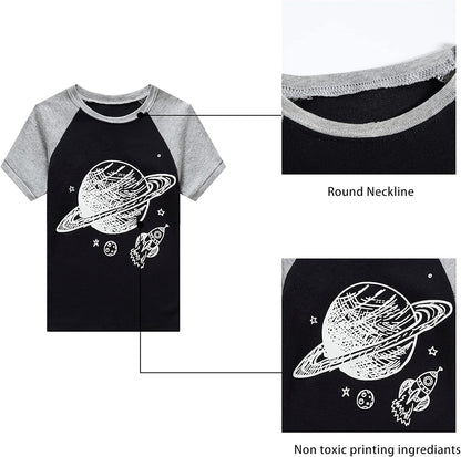 Boys Short Sleeve Pajamas Kids Summer Pjs Children Pajamas