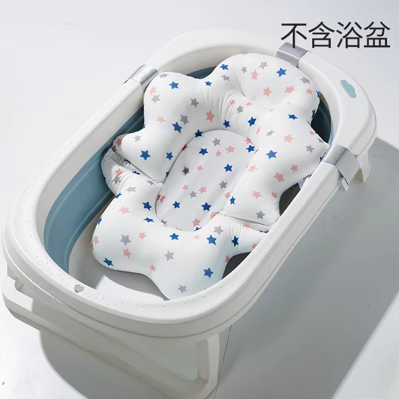Baby Bath Seat Support Mat Newborn Bath Tub Seat Baby Bath Tub Nonslip Pad Safety Bath Support Soft Cushion Mat Pillow 54X41Cm