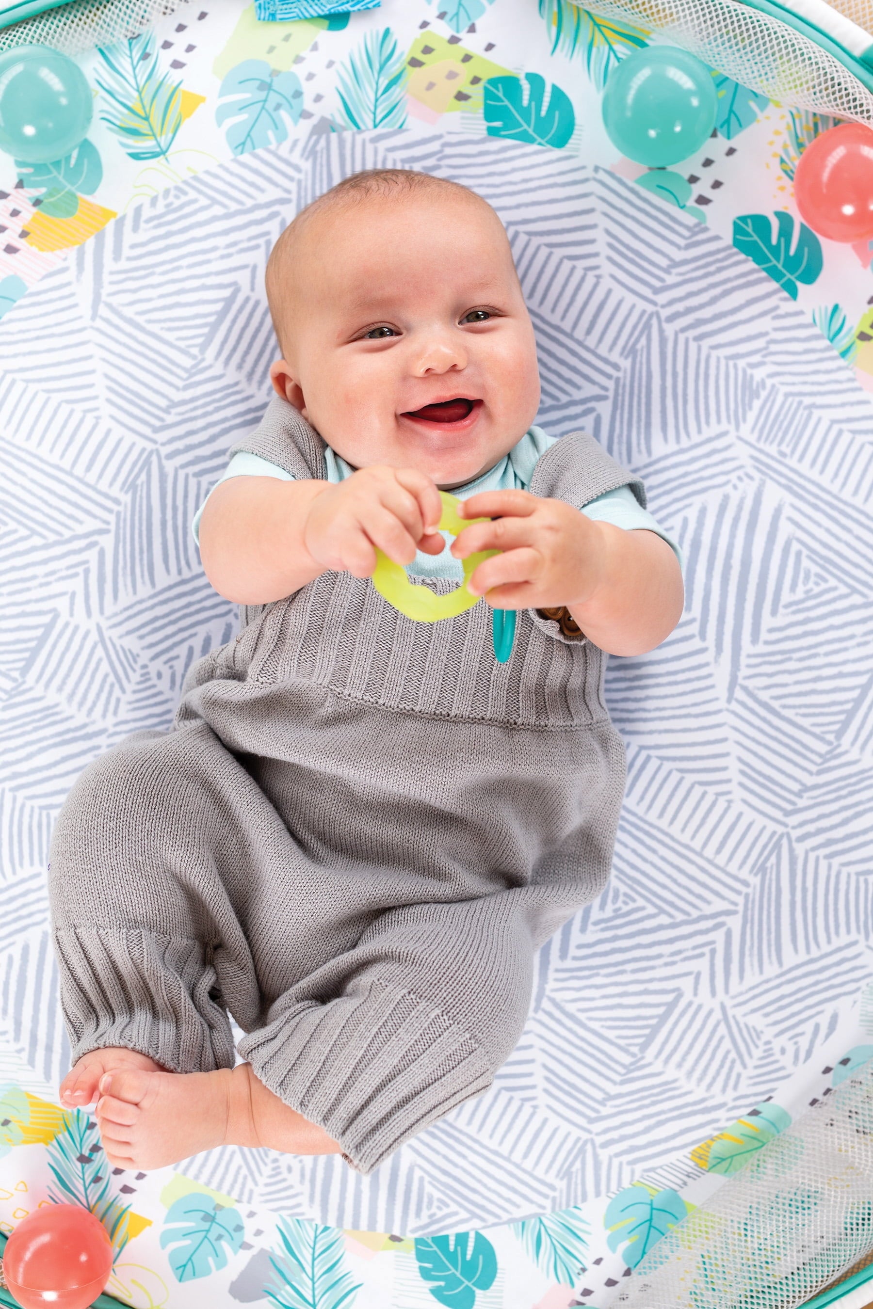 4-In-1 Jumbo Baby Activity Center and Play Mat with Ball Pit, 6-12 Months Unisex, Sloth
