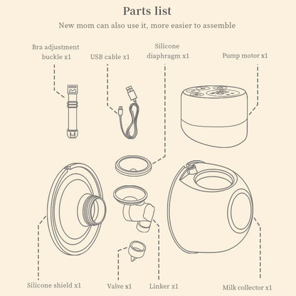 Hands Free Electric Breast Pumps Mother Milk Extractor Portable Breast Air Pump Wearable Wireless Breast Pump UV Disinfectable