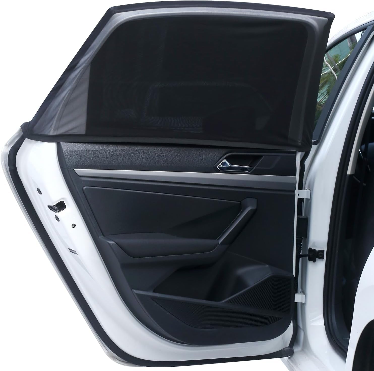 Car Window Shades, Elastic Mesh Car Rear Side Window Screen Cover Sun Shades Mosquito Net, Fit 96% of Cars, Suvs, Reduce Sun Rays,Sun Glare, Privacy Protection