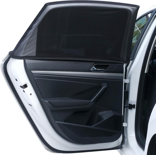 Car Window Shades, Elastic Mesh Car Rear Side Window Screen Cover Sun Shades Mosquito Net, Fit 96% of Cars, Suvs, Reduce Sun Rays,Sun Glare, Privacy Protection