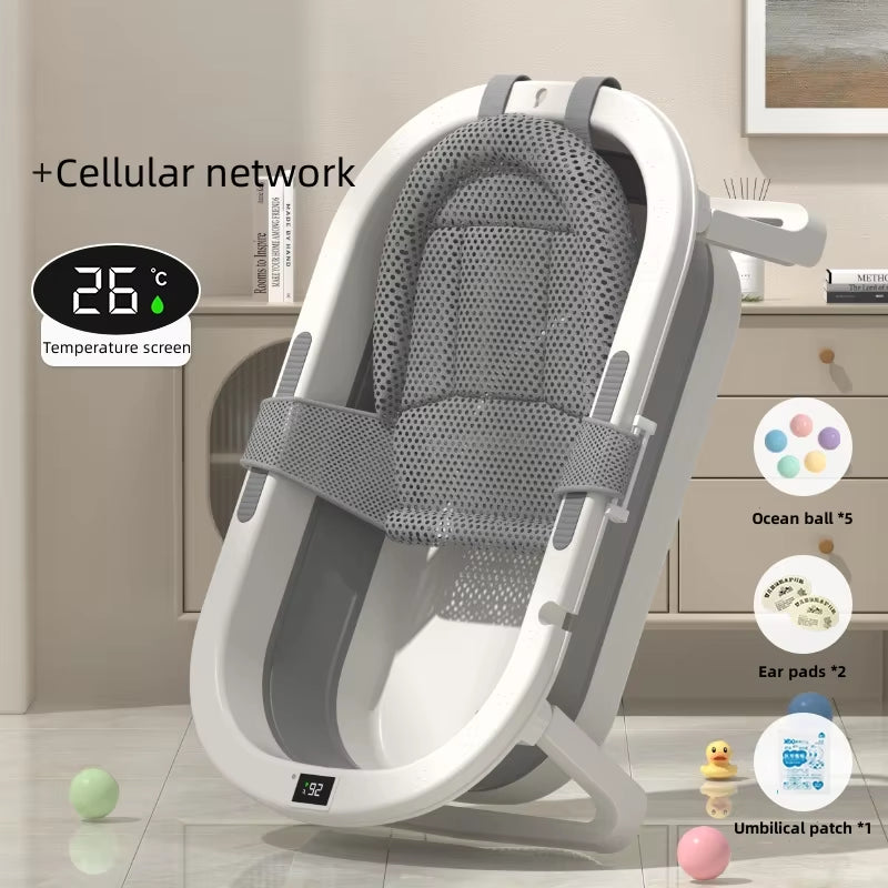 Baby Bath Tub Warm Bath Tub Baby Foldable Toddler Sitting and Lying Toddler Household Bathroom Items