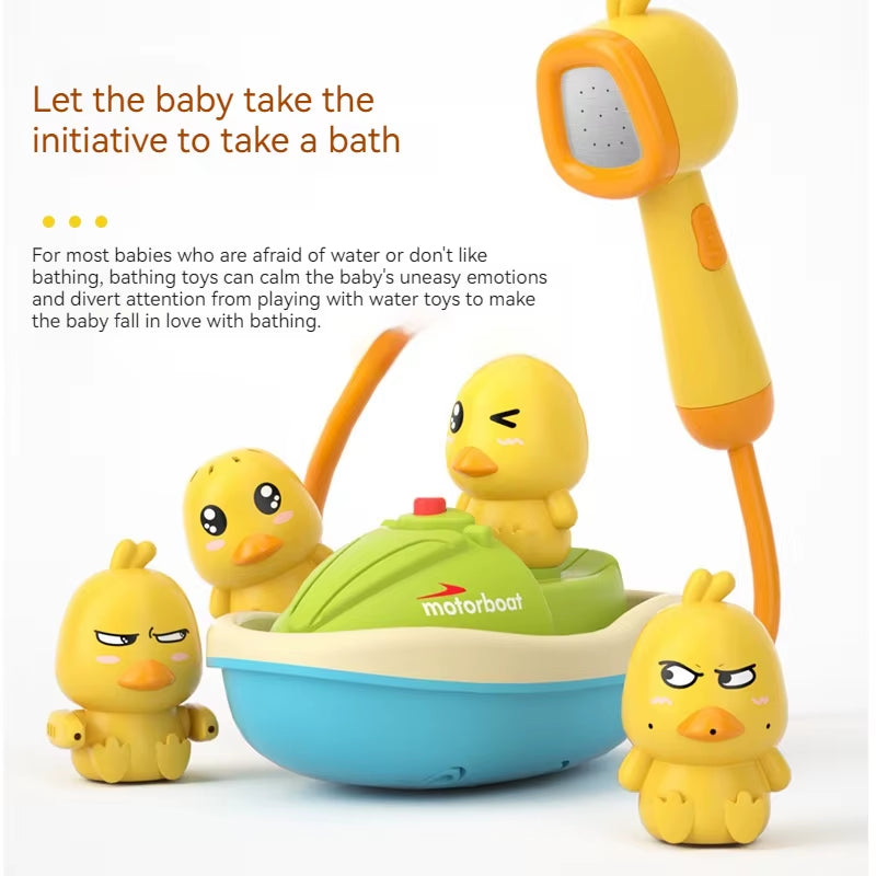 Cute Duck Electric Water Spray Bathroom Bathing Toys Baby Bath Toys Kids Bath and Shower Bathtubs Interactive Boy Girl Gifts