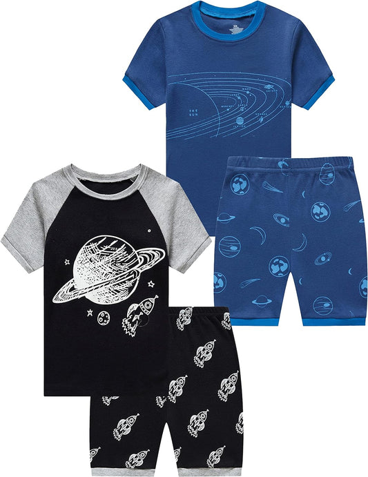 Boys Short Sleeve Pajamas Kids Summer Pjs Children Pajamas
