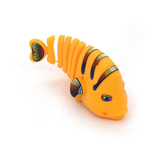 Cartoon Wind-Up Wiggle Fish Clockwork Toys Plastic Swing Fish Pet Cat Toy Funny Shower Toy Decompression Toys for Kids