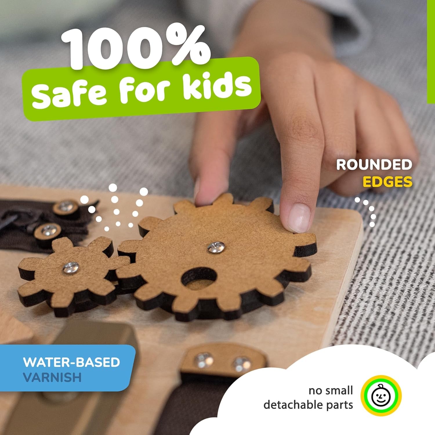 Busy Board Montessori Toys for Toddlers, Sensory Wooden Toy with 10 Educational Activities to Develop Fine Motor Skills, Plane and Car Travel Toy for Toddlers Boys and Girls