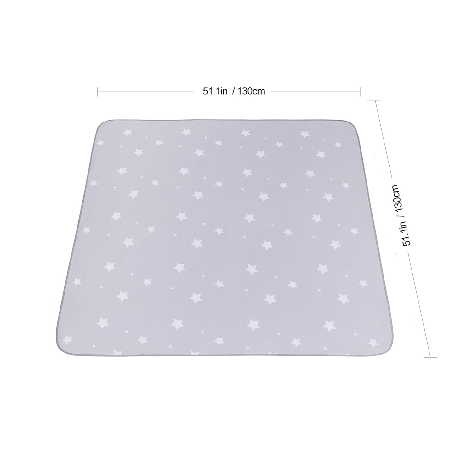 Splat Mat for under High Chair/Arts/Crafts,  Washable Baby Spill Mat Waterproof Anti-Slip Floor Splash Mat, Portable Play Mat and Table Cloth (Star, 51")
