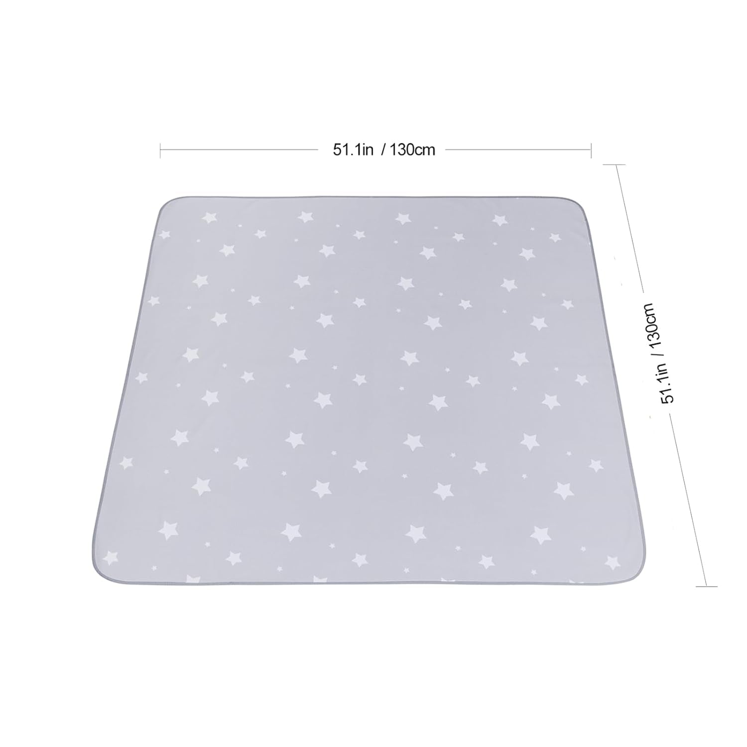 Splat Mat for under High Chair/Arts/Crafts,  Washable Baby Spill Mat Waterproof Anti-Slip Floor Splash Mat, Portable Play Mat and Table Cloth (Star, 51")