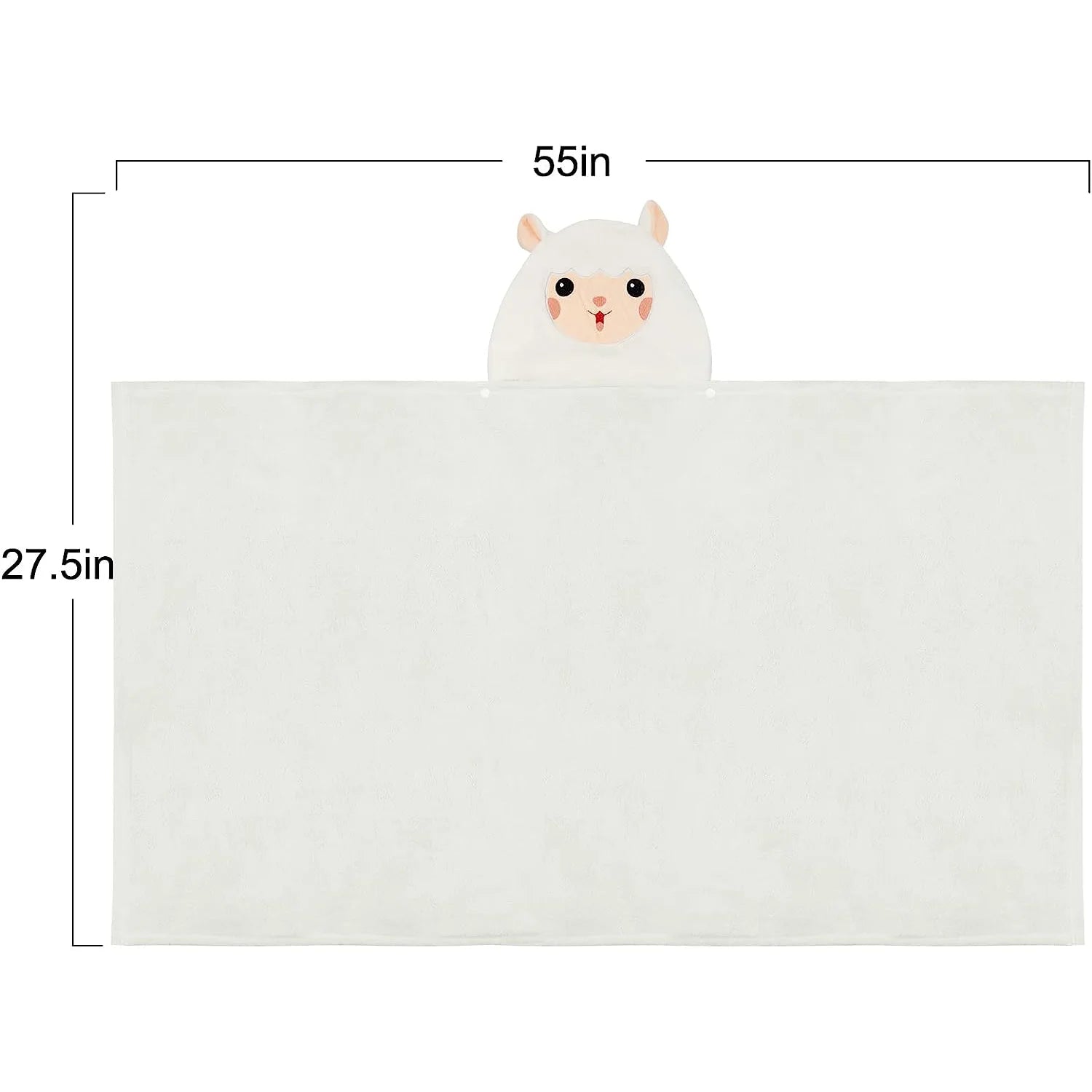 Baby Hooded Bath Towels, Baby Bath Bathrobe Blankets for Toddlers for Boys Girls, 28" X 55" (White)