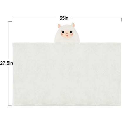 Baby Hooded Bath Towels, Baby Bath Bathrobe Blankets for Toddlers for Boys Girls, 28" X 55" (White)