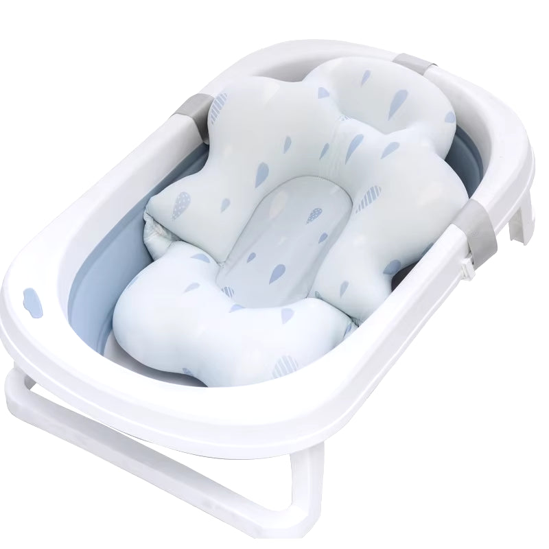 Baby Bath Seat Support Mat Newborn Bath Tub Seat Baby Bath Tub Nonslip Pad Safety Bath Support Soft Cushion Mat Pillow 54X41Cm