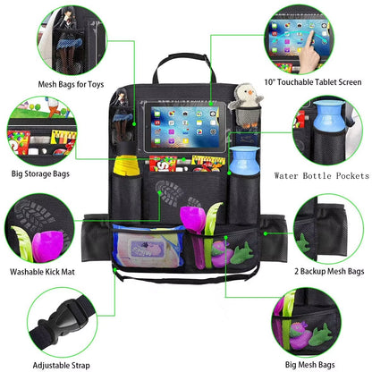 Kids Car Back Seat,Car Seat Storage Bag,Car Organiser,Car Seat Protectors Anti-Kick,Waterproof Kids Toy Storage Pockets