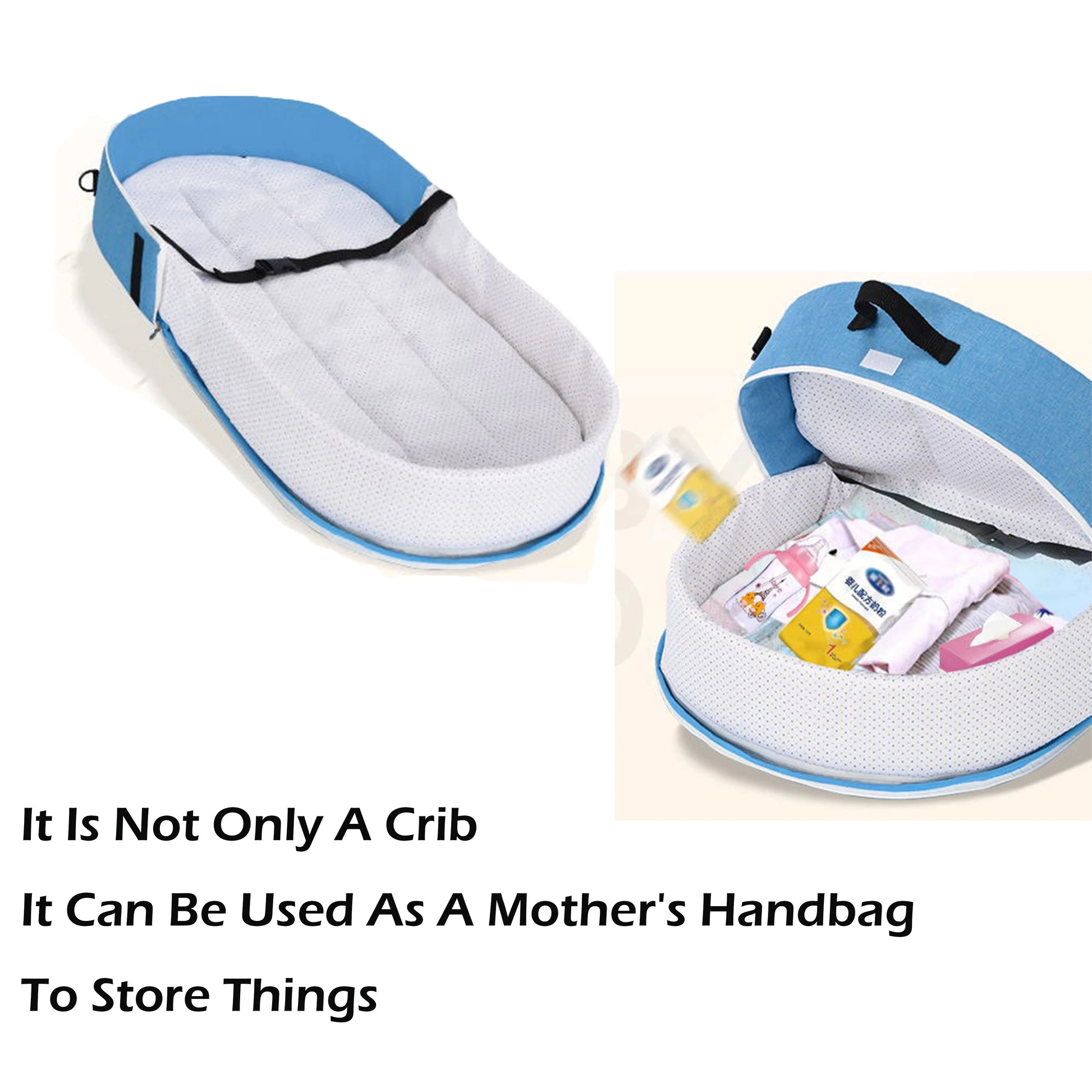 Baby Bed Folding Portable Baby Crib with Net and Awning Baby Nest Portable Baby Bed for Camping Infant Bed Bassinet for Baby