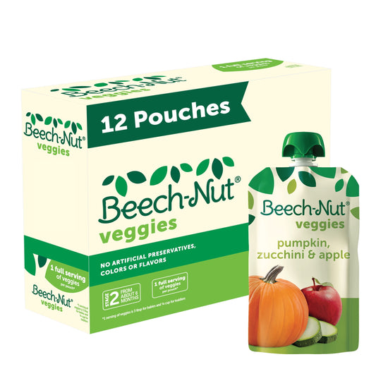 Veggies Stage 2 Baby Food, Pumpkin Zucchini & Apple, 3.5 Oz Pouch (12 Pack)