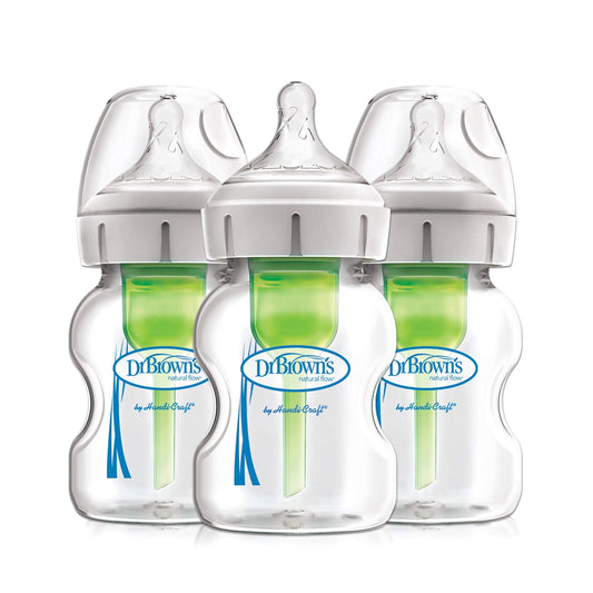 Options+ Wide-Neck Glass Baby Bottles, 5 Ounce, 3Count
