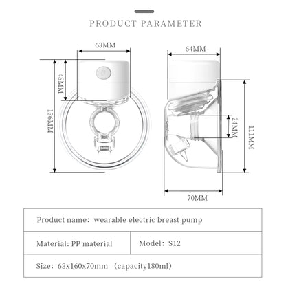 Hands Free Electric Breast Pumps Mother Milk Extractor Portable Breast Air Pump Wearable Wireless Breast Pump UV Disinfectable