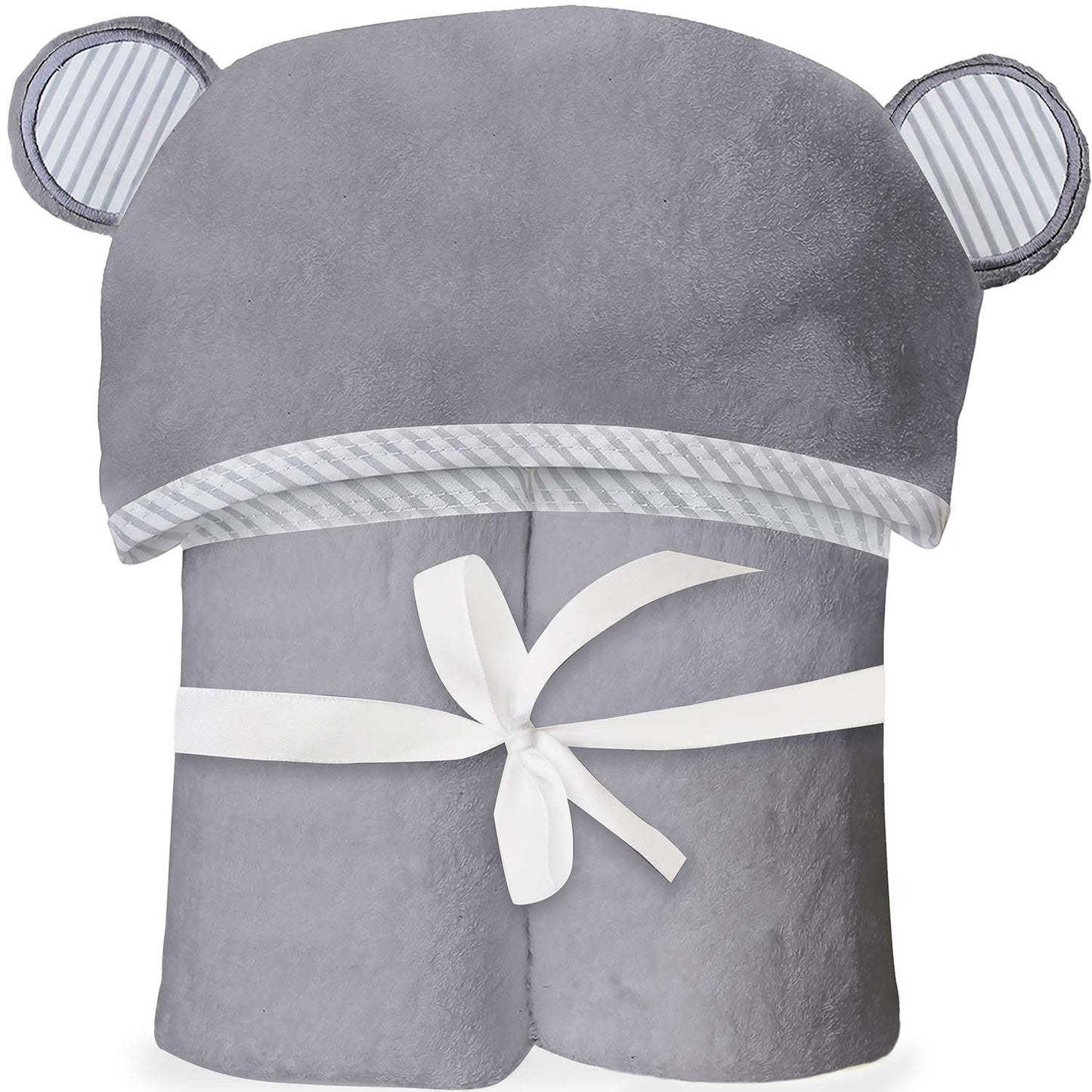 Towels for Newborn – Hooded Baby Towels, Baby Bath Towels Girl, Hooded Baby Towels Boy, Kids Bath Towels with Hood – Grey