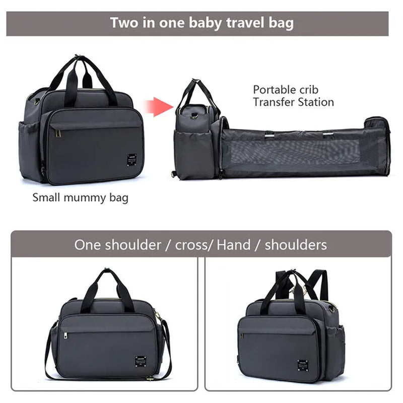 2020 NEW Mommy Multifunctional Portable Diaper Mommy Bag Folding Baby Travel Large Handbag Baby Bed Diaper Changing Pad