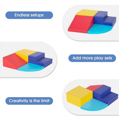 4-Piece Foam Baby Climbing Blocks for Toddlers，Toddler Soft Play Climbing Blocks Foam Playsets for Baby Climb and Crawl Play Set Climbing Toys for Toddlers