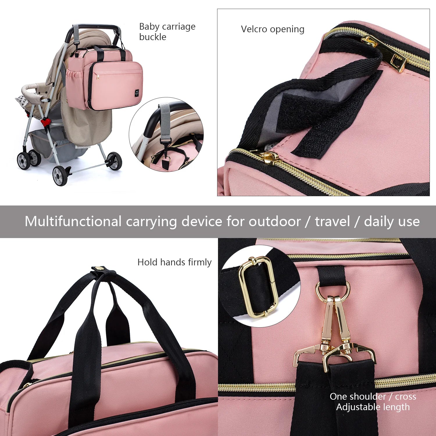 2020 NEW Mommy Multifunctional Portable Diaper Mommy Bag Folding Baby Travel Large Handbag Baby Bed Diaper Changing Pad