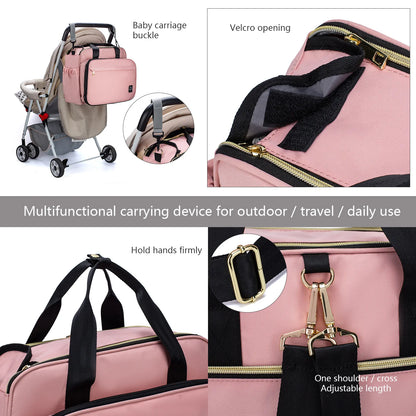 2020 NEW Mommy Multifunctional Portable Diaper Mommy Bag Folding Baby Travel Large Handbag Baby Bed Diaper Changing Pad