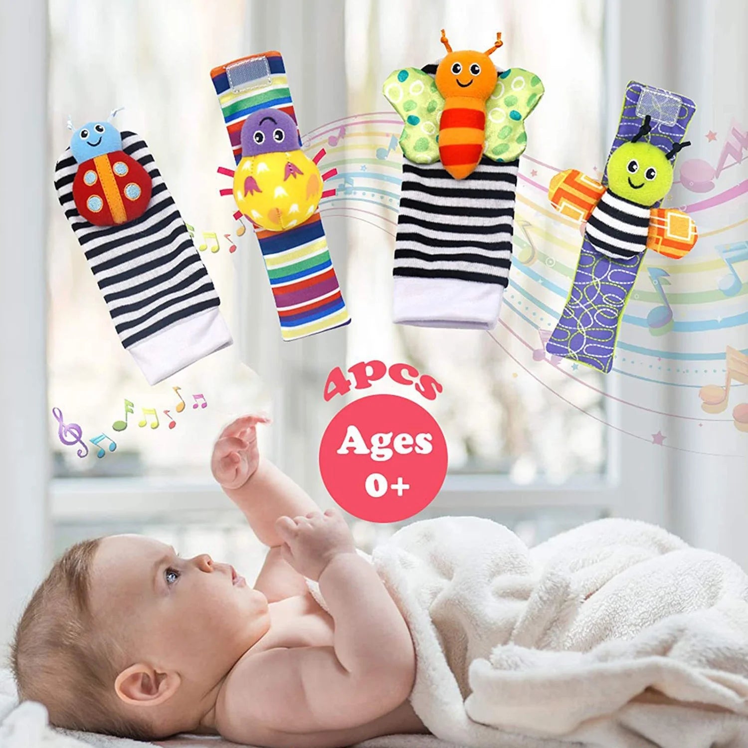 Baby Rattles Toys for 6-12 Months, Baby Toys for 0-6 Months, Infant Newborn Baby Toys for 6-12 Months, Baby Teethers and Wrist Socks Rattle Toys 6 to 12 Months