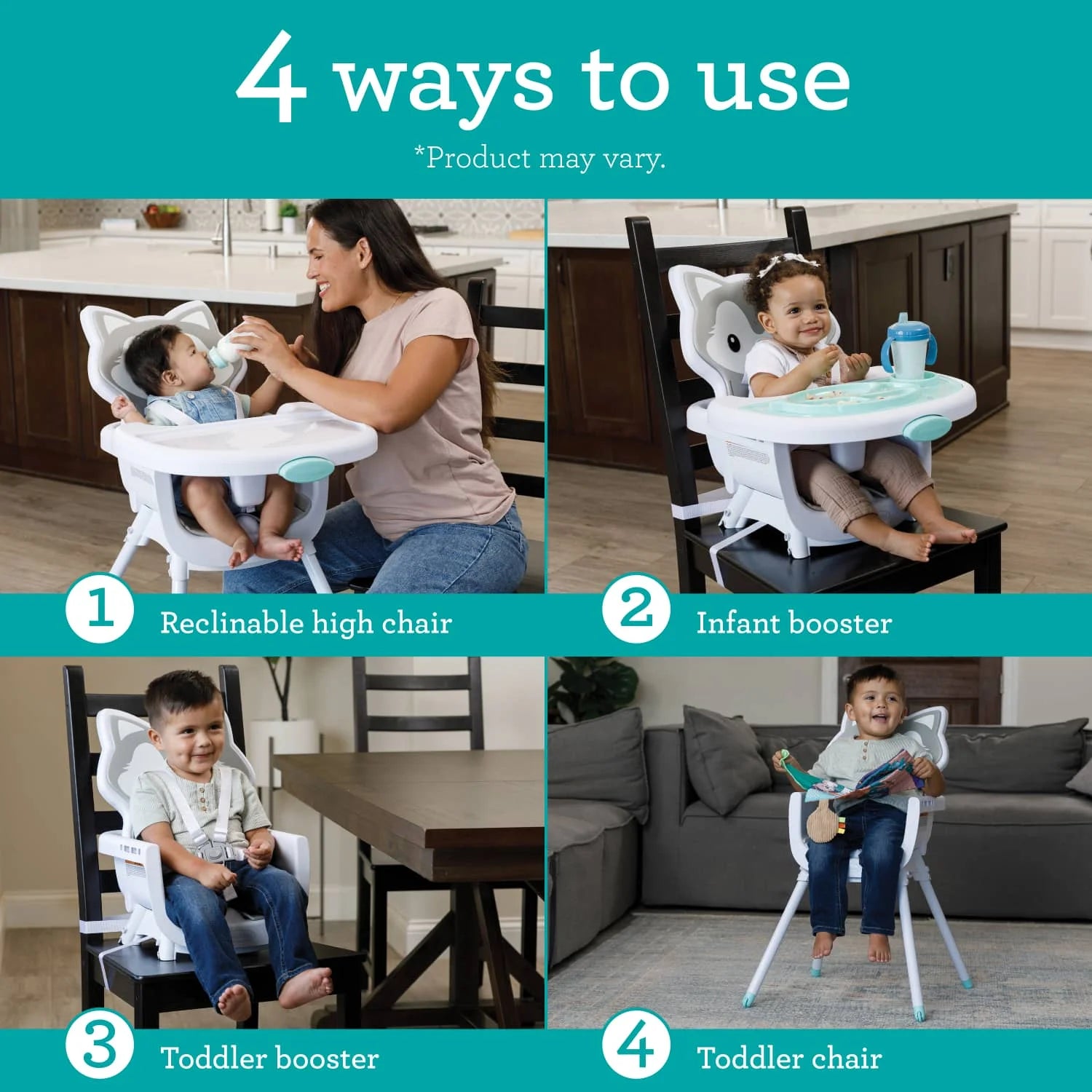 Grow-With-Me 4-In-1 Convertible High Chair, 6-36 Months, Husky