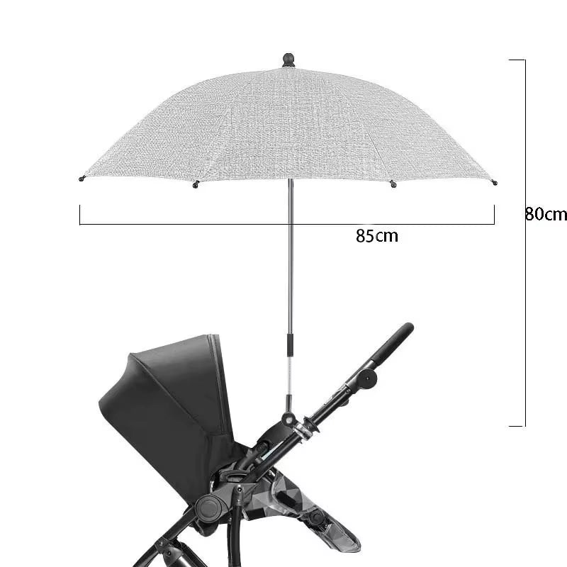 Baby Stroller Folding Umbrella UV Sun Rain Protection Parasol 360 Degrees Adjustable Universal Stroller Sunshade Canopy Coverbab