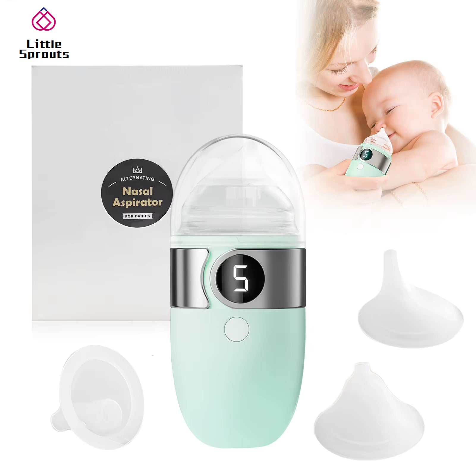 New Upgrade Baby Electric Nasal Aspirator Nose Suction Device with Completely Silent Maximum 18 Liters Super Strong Suction