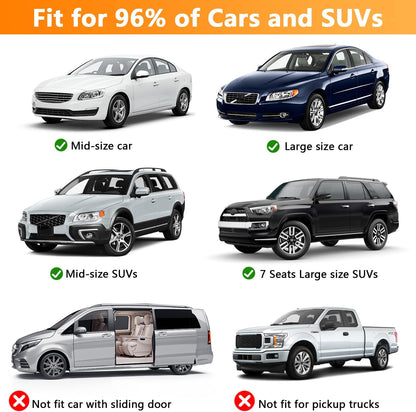 Car Window Shades, Elastic Mesh Car Rear Side Window Screen Cover Sun Shades Mosquito Net, Fit 96% of Cars, Suvs, Reduce Sun Rays,Sun Glare, Privacy Protection