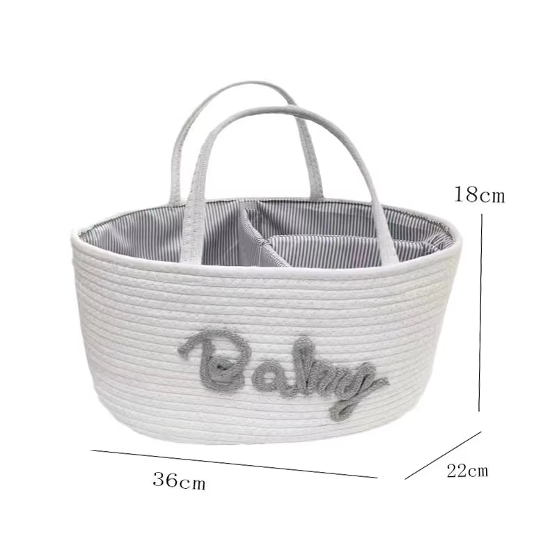 Multifunctional Travel Out Portable Mommy Bag Cotton Rope Diaper Bag Diaper Storage Bag Baby Diaper Storage Basket