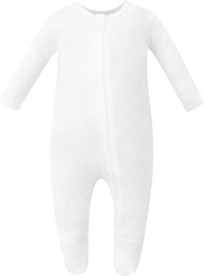 Organic Cotton Baby Pajamas, Boys Girls Zip Front Sleep 'N Play, Footed Sleeper, Long Sleeve