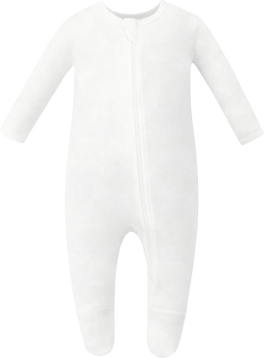 Organic Cotton Baby Pajamas, Boys Girls Zip Front Sleep 'N Play, Footed Sleeper, Long Sleeve