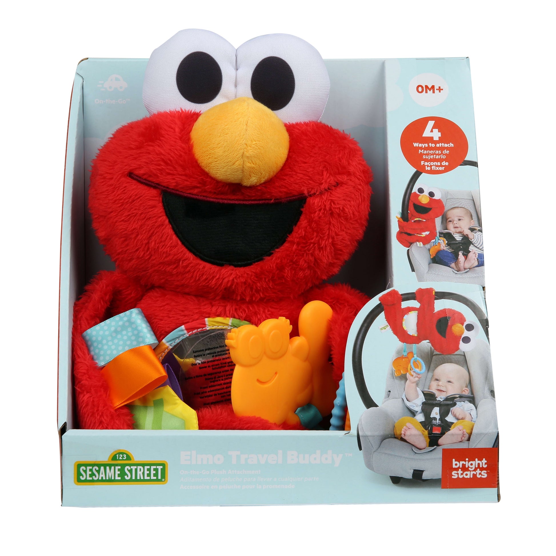 Sesame Street Elmo Travel Buddy Plush Take-Along Stroller Carrier Toy, Ages 0-12 Months
