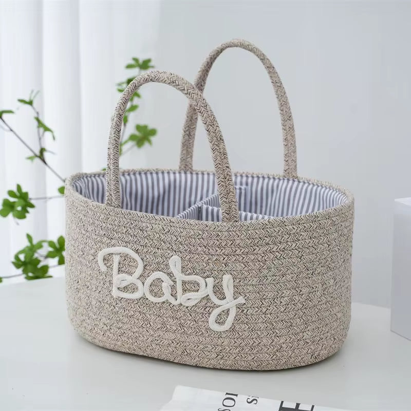 Multifunctional Travel Out Portable Mommy Bag Cotton Rope Diaper Bag Diaper Storage Bag Baby Diaper Storage Basket