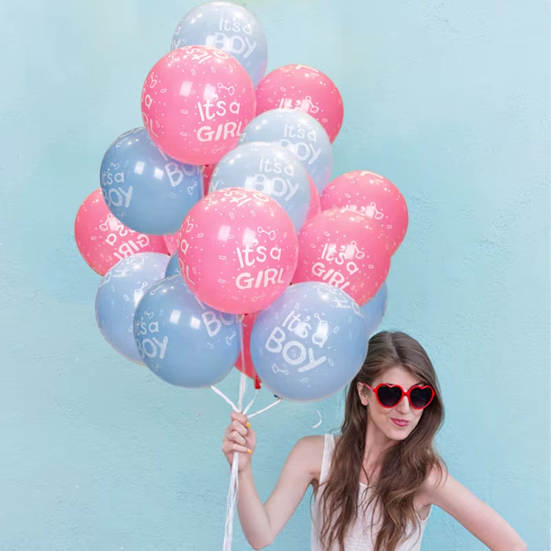 1 Set Giant Boy or Girl Gender Reveal Black Latex Balloon Baby Shower Confetti Ballons Birthday Gender Reveal Party Decoration