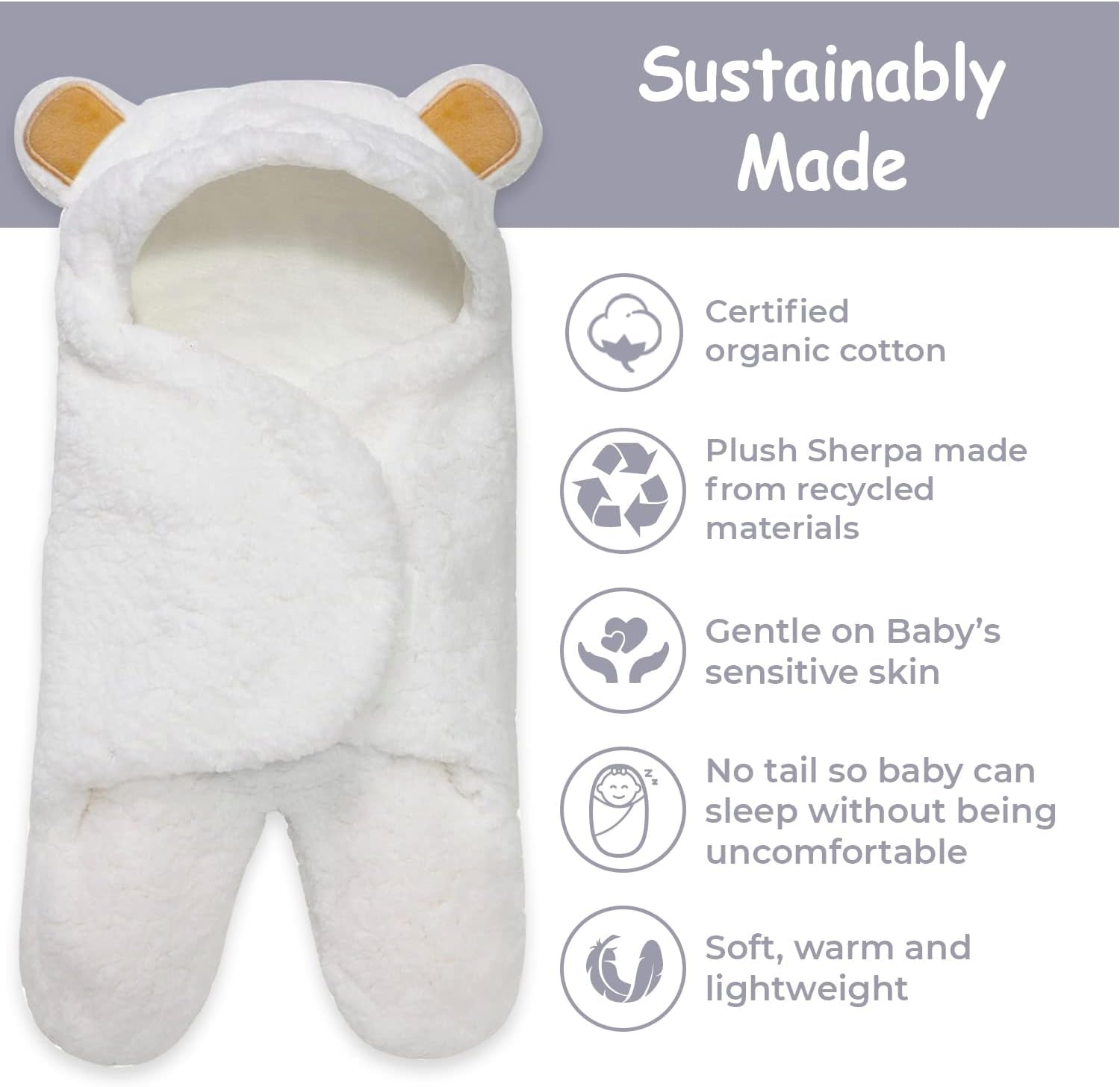 -Cute Bear Organic Newborn Swaddle Wrap-Gender Neutral Soft Baby Blanket, Newborn Baby Registry Gift (Golden Brown, 0-3M)