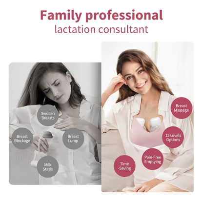 Electric Breast Pumps, 12 Levels & 3 Modes Wearable Breastpump Hands Free BPA Free LCD Display, Painless Wireless Breastfeeding