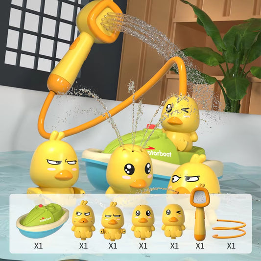 Cute Duck Electric Water Spray Bathroom Bathing Toys Baby Bath Toys Kids Bath and Shower Bathtubs Interactive Boy Girl Gifts