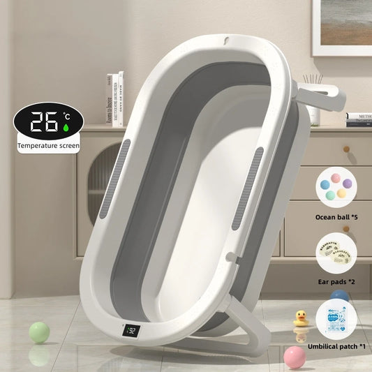 Baby Bath Tub Warm Bath Tub Baby Foldable Toddler Sitting and Lying Toddler Household Bathroom Items