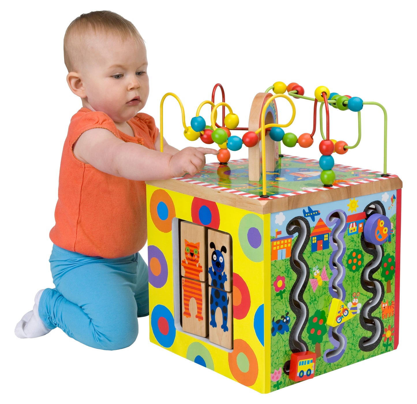ALEX Discover My Busy Town Wooden Activity Cube
